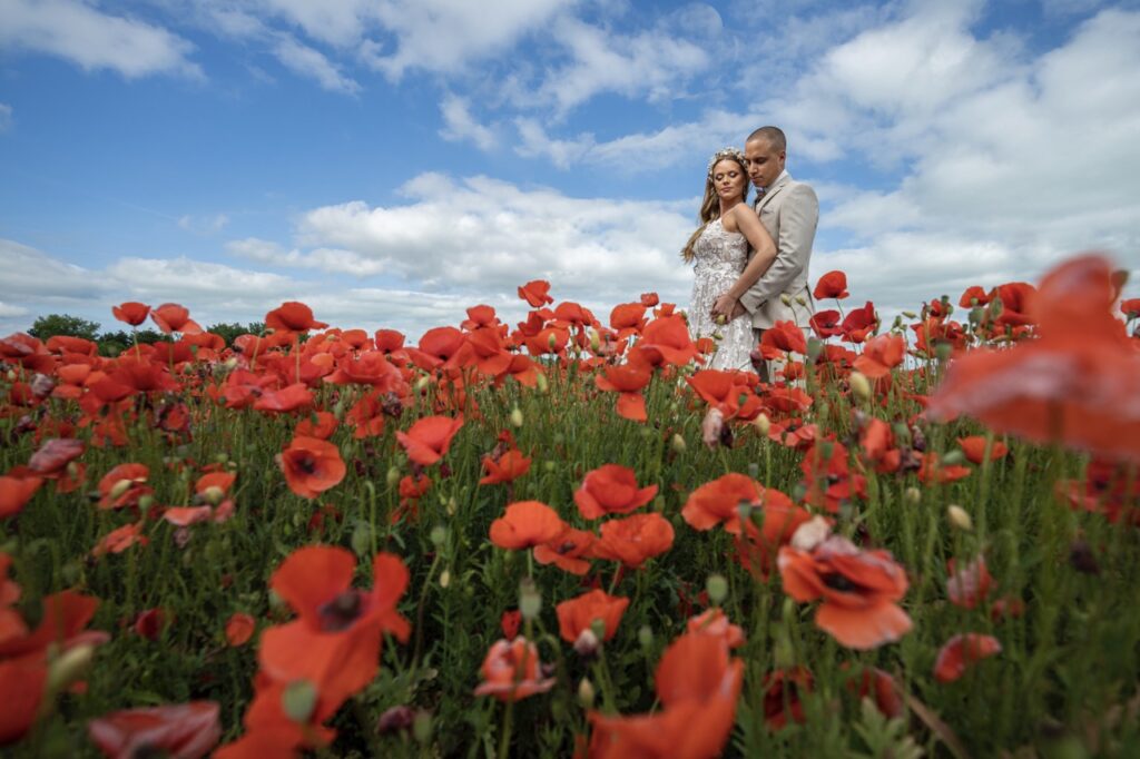 petevelvet_wedding_169 Garden pond reflection London wedding photographer