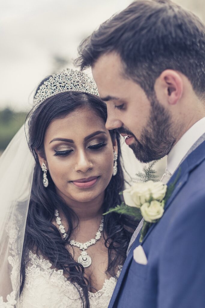 petevelvet_wedding_192 Groom smiling at bride London wedding photographer