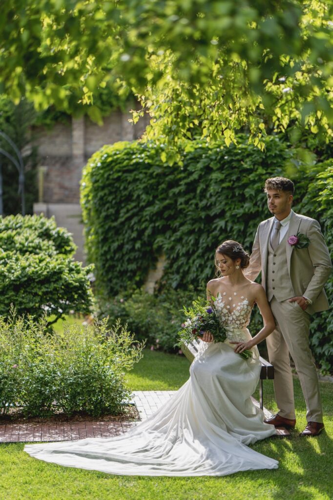 petevelvet_wedding_209 Romantic garden poses London wedding photographer
